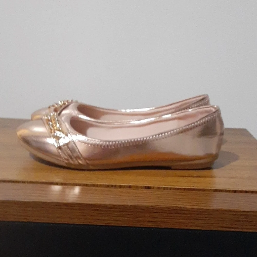 Link Elegant Rose Gold Girls Flats